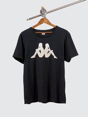 Kappa Black Logo Graphic T-Shirt /Streetwear / Y2K Style